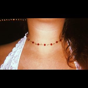 RED CHOKER HANDMADE!